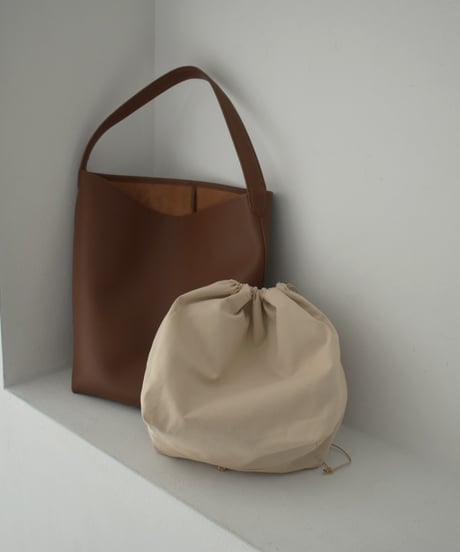 bag2-02657　Eco Leather One-Handle Bag Brown Black