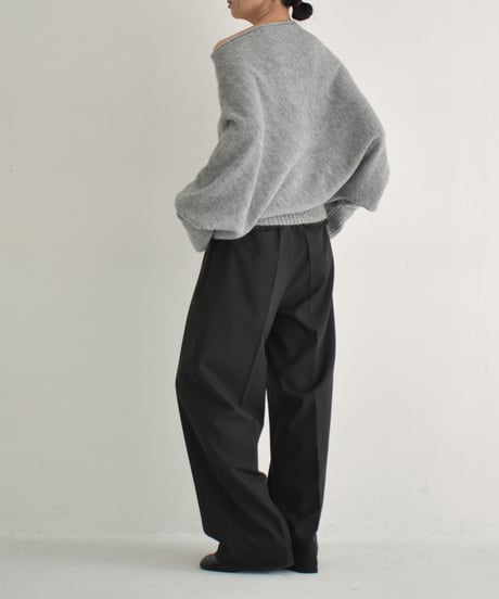 knit-02294　Loose Dolman Knit Off-White Gray Black