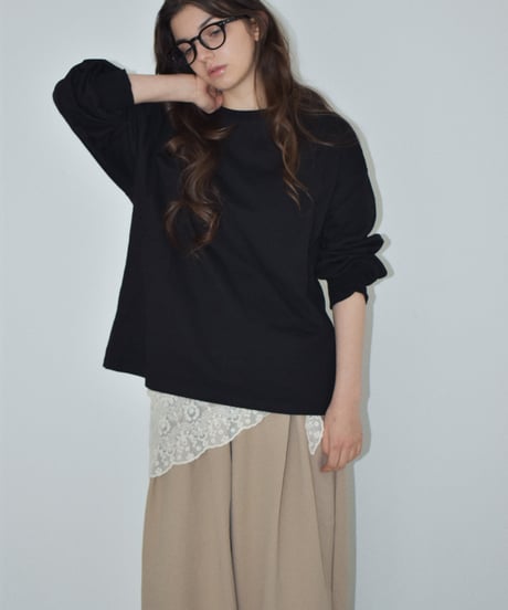 nh-tops-02595 Volume Sleeve Long T-Shirt White Blue Black