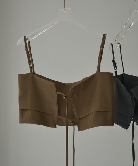 tops-02507　Back Strap Bustier Gray Mocha Black