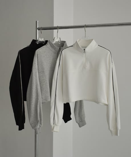 tops-02460　Sideline Half Zip Sweatshirt　White　Grey　Black