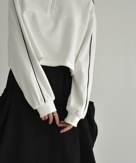 tops-02460　Sideline Half Zip Sweatshirt　White　Grey　Black