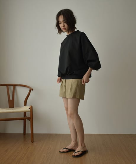 swim-07001　Tucked Swim Shorts　Beige　Khaki　Dark Brown　Black
