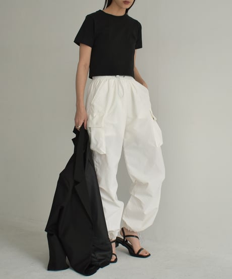 bottoms-02231　Nylon Drost Cargo Pants　White　Grey　Black