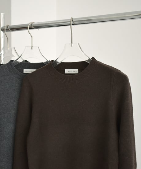 knit-02304　Back Open Fit Knit  Dark Gray Brown Black