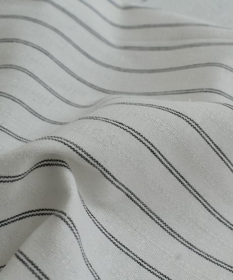 bottoms-02278　Linen Blend Striped Wide Pants　White Gray Beige