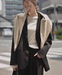 jacket-02020　Oversized Tailored Jacket　Gray Black