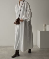 onepiece-04043 MADE IN JAPAN VOLUME SLEEVE KAFTAN DRESS White
