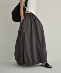 bottoms-02237　Nylon Balloon Cargo Skirt　White　Charcoal　Black