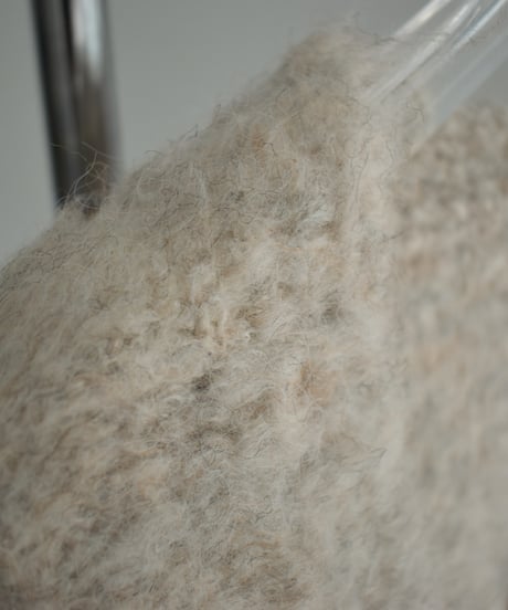 knit-02303　Hairy Shaggy Knit Cardigan Ecru