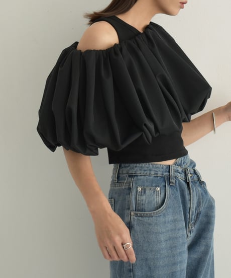 tops-04145　Made in Japan Organza Balloon Tops