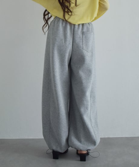 【UNISEX】bottoms-02316　Drawstring curved sweat-like pants  Pink Gray Navy
