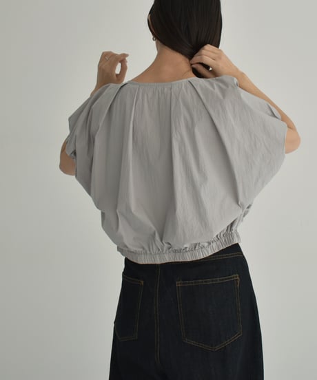 tops-02477　Double-Zip Balloon Tops Gray Black