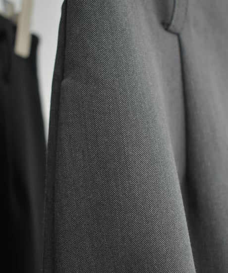bottoms-12016　High Waist Twill Maxi Skirt  Gray Black