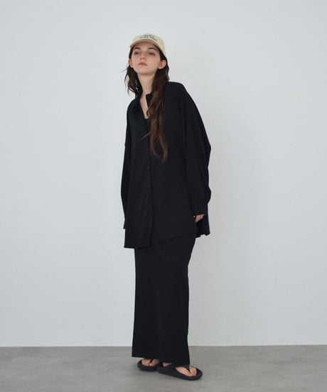 tops-02609 Oversized Loose Shirt White Blue Black