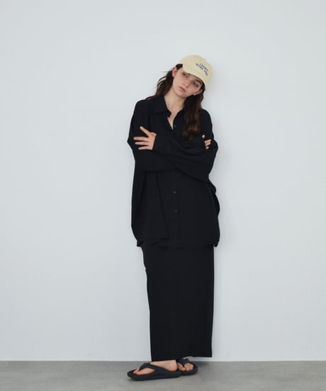 tops-02609 Oversized Loose Shirt White Blue Black