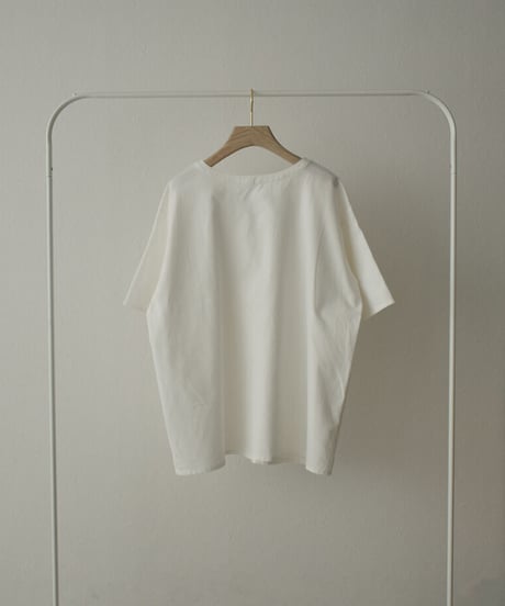 tops-04093  MADE IN JAPAN LINEN MIXED CANVAS LACE-UP PULLOVER