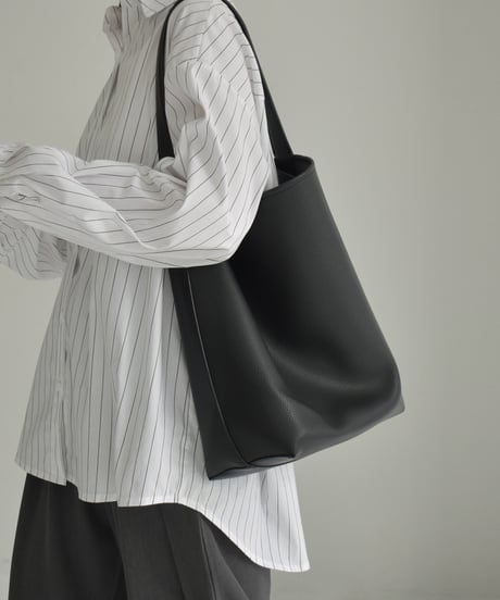 bag2-02657　Eco Leather One-Handle Bag Brown Black