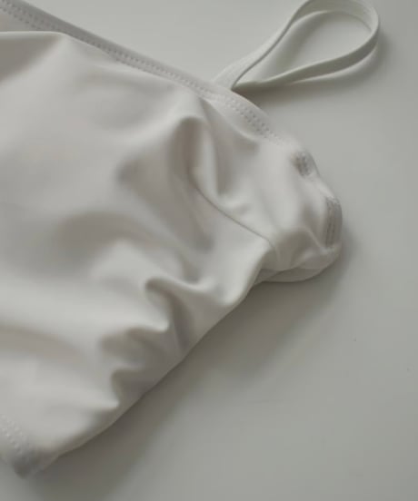 swim-02460　Bandeau Swim Tops　White　Black