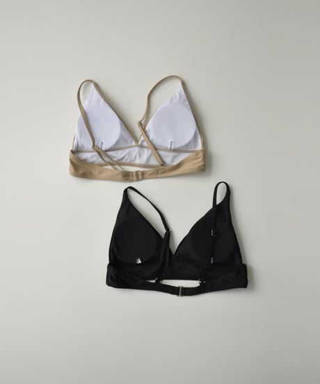 swim-02463　Underbelt Bikini Swim Tops　Mocha Beige　Black