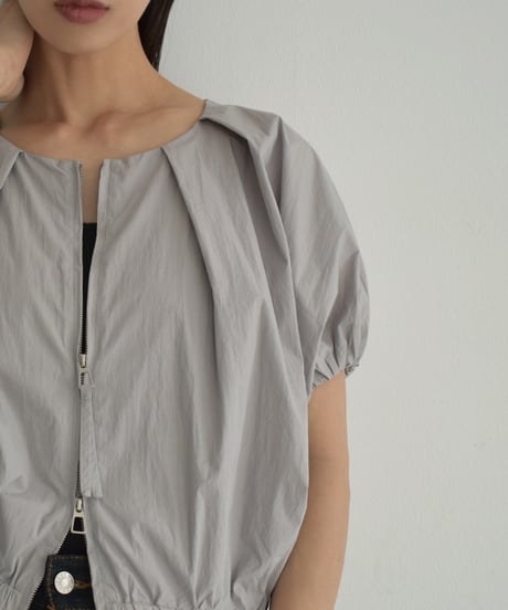 tops-02477　Double-Zip Balloon Tops Gray Black