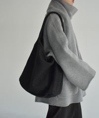 bag2-02659　One-Handle Bouclé Bag Brown Mocha Black