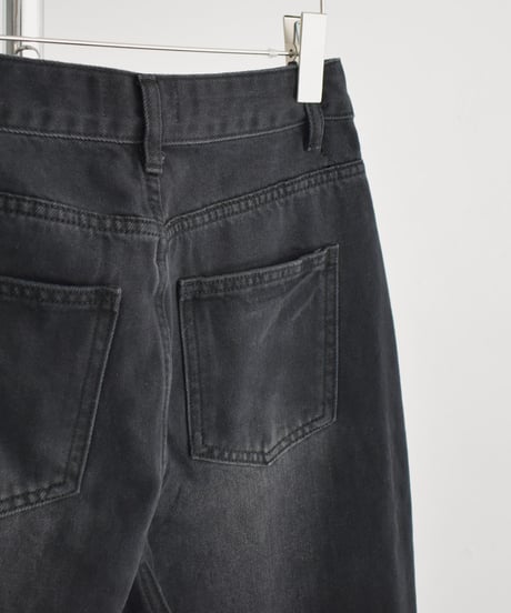 bottoms-02305 Cocoon Denim Pants   Ecru Black