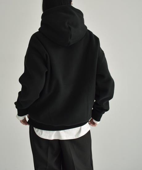 tops-02516　Brushed Back Sweatshirt Hoodie White Gray Black