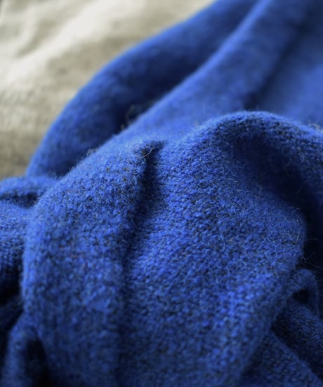 scarf-02001　Wool-blend knit scarf   Off-white Brown Blue Light Gray Dark Gray Black