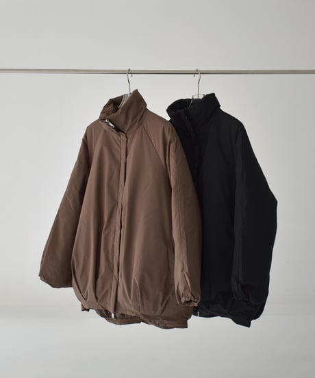 outer-02094  Balloon Midi Down Coat  Brown Black