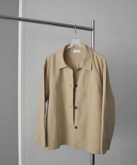 outer-02086　Stained Color Short Coat Beige Black