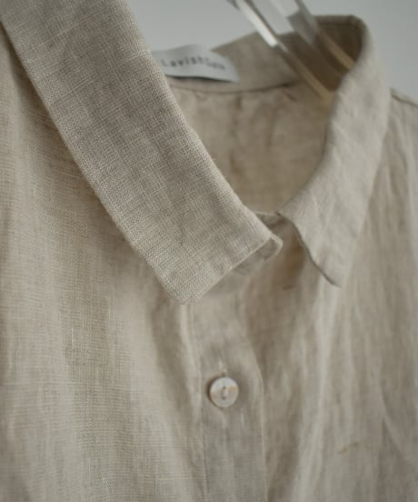 tops-02478　Linen Sleeveless Blouse White Khaki Natural