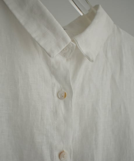tops-02478　Linen Sleeveless Blouse White Khaki Natural