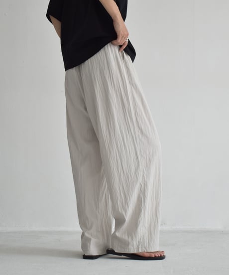 bottoms-02292  Washer Tuck Easy Pants  Light Gray Beige Gray Black