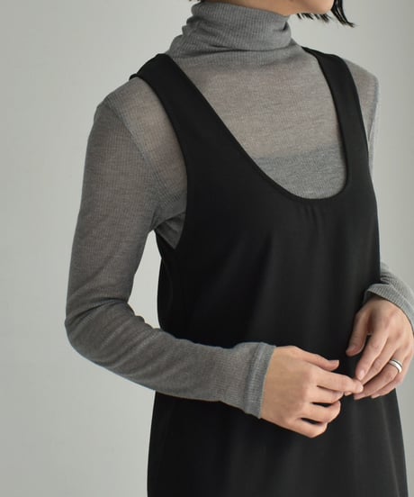 tops-02524 Sheer Turtleneck Top White Beige Gray Black