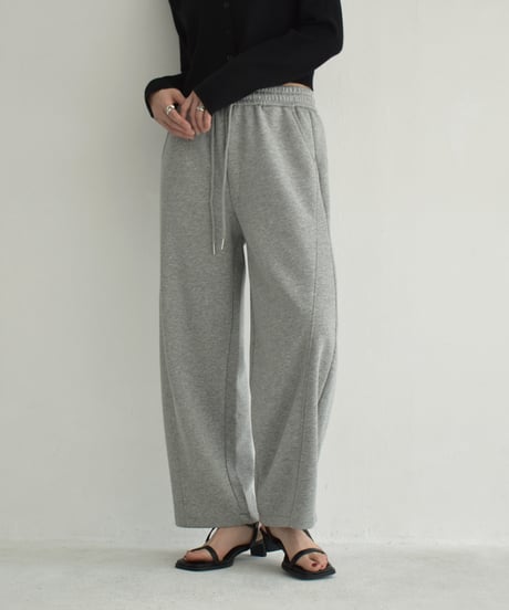 bottoms-02271　Relaxed Curve Pants  Gray Black