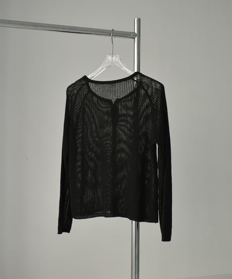 knit-02270　Linen-blend Summer Knit Cardigan Beige Black Gray