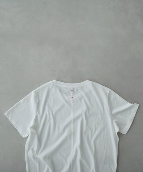 nh-tops-02611 Back Stitch T-Shirt White Gray Black