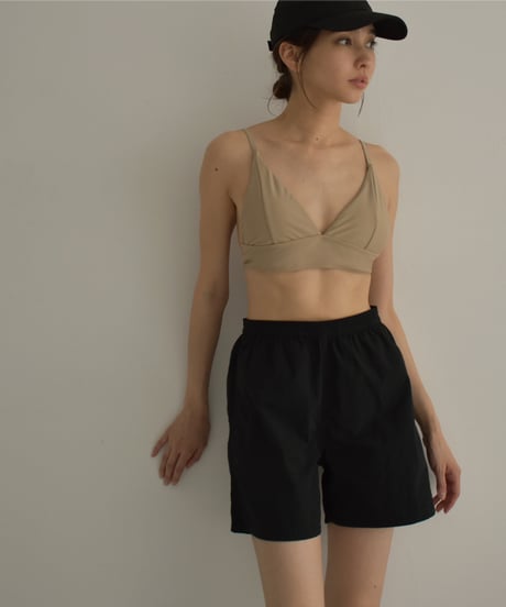 swim-02463　Underbelt Bikini Swim Tops　Mocha Beige　Black