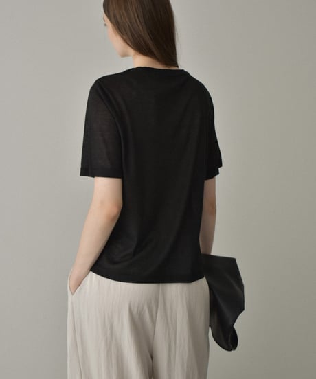 nh-tops-02564　Crew Neck Loose Tee　Off-white Blue Gray Black