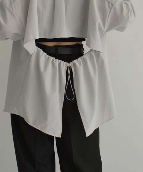 tops-02484　Back Loss Overshirt Light Khaki Gray