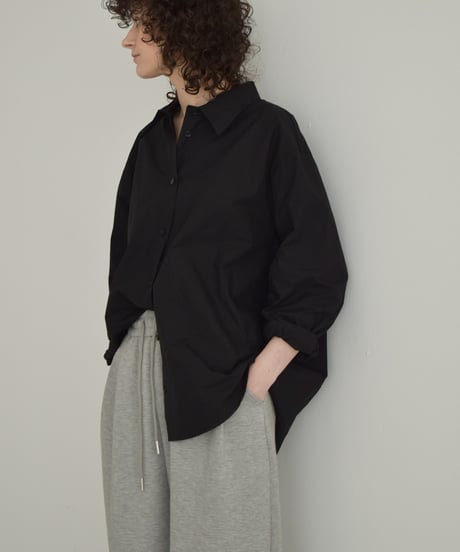 tops-02582 Regular Collar Cotton Shirt Greige, Blue-Green, Black