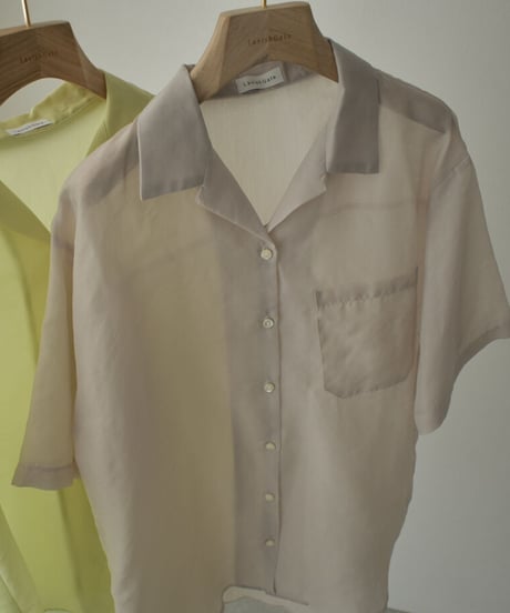 tops-04127 MADE IN JAPAN SHEER OPEN COLLAR SHIRT