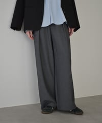 bottoms-02295　Waist Tuck Wide Pants　Gray Brown