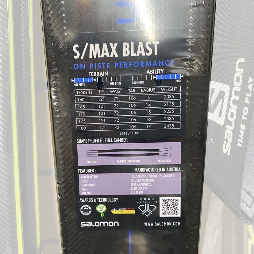 Salomon [ S/MAX BLAST ] 20-21NEWモデル 165cm X12