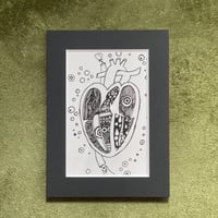 Fancy heart beating(原画、フレーム付き)