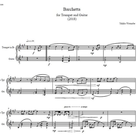 Barchetta for trumpet and guitar