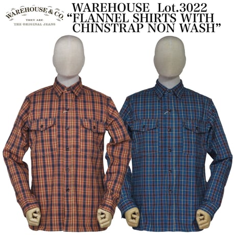 WAREHOUSE Lot.3022 “FLANNEL SHIRTS WITH CHINSTRAP NON WASH”