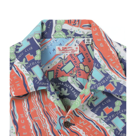 SUN SURF Lot.SS39424 RAYON HAWAIIAN SHIRT “WAIKIKI MAP”