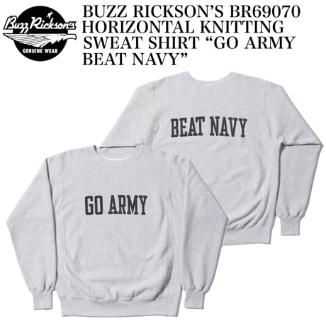 BUZZ RICKSON’S BR69070 HORIZONTAL KNITTING SWEAT SHIRT “GO ARMY BEAT NAVY”